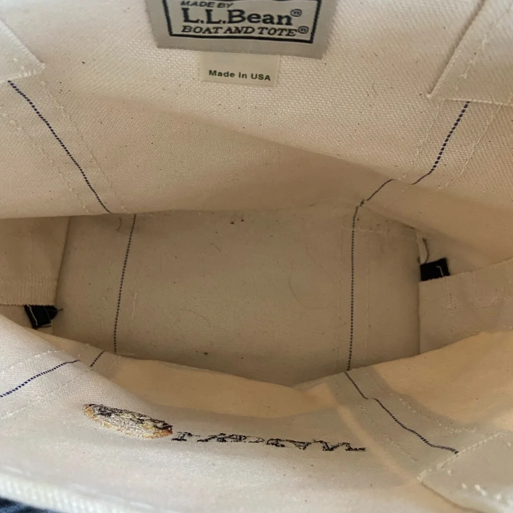 Florida State University L.L. Bean Cream and Black Tote handcrafted
